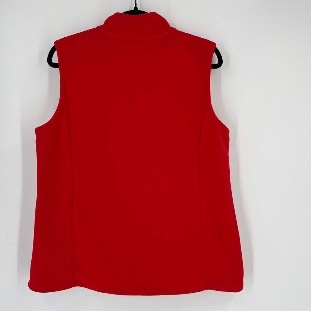 Holiday Editions Women's Fleece Sleeveless Zip-Up Mock Neck Santa Vest Red Large - Picture 7 of 7